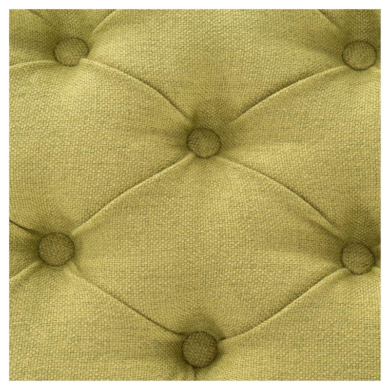 Laguna Green Tufted Fabric Storage Ottoman