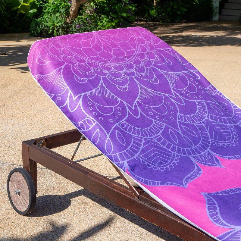 Arkwright Mandala Microfiber Beach Towels (30x70 in.) - Oversized Beach Towel Lightweight for Spa, Bath, Pool - Purple