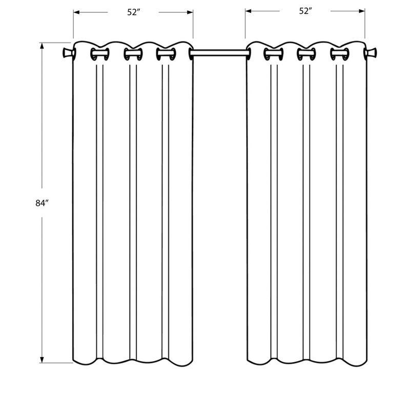 Monarch Specialties Curtain Panel 2Pcs Set Room Darkening Grommet Living Room Bedroom Kitchen Micro Suede Polyester Beige Contemporary Modern
