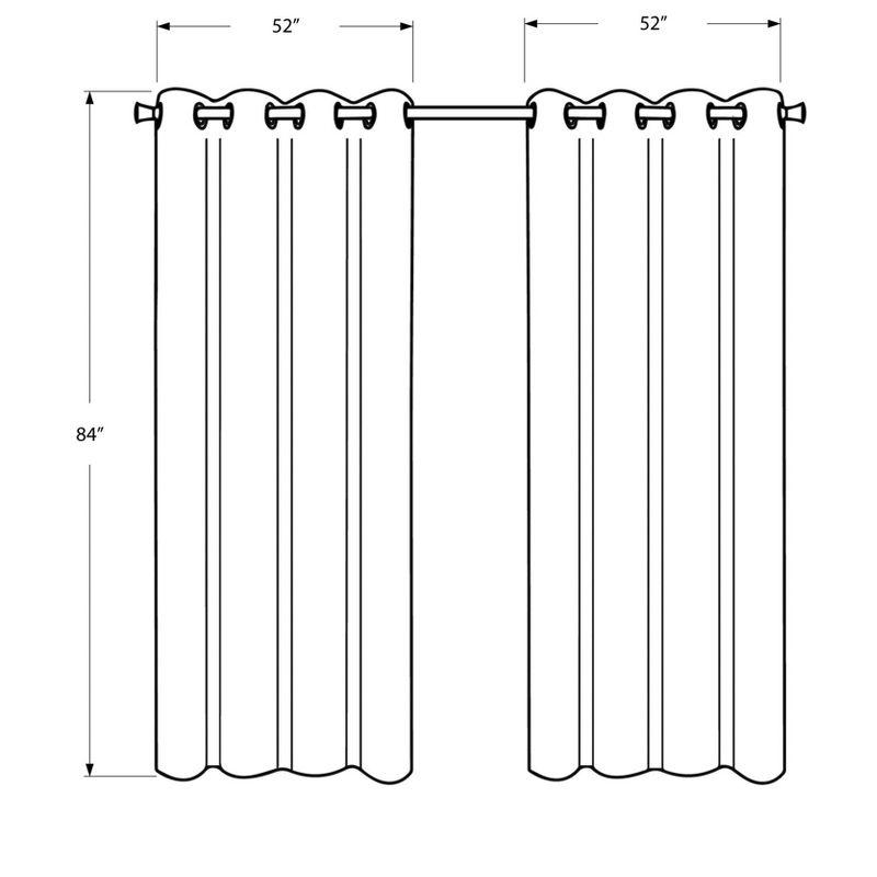 Monarch Specialties Curtain Panel 2Pcs Set Room Darkening Grommet Living Room Bedroom Kitchen Micro Suede Polyester Beige Contemporary Modern