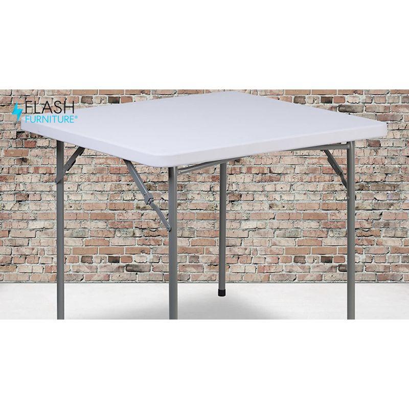 Flash Furniture Parker 2.81-Foot Square Plastic Folding Table - Card Table/Game Table