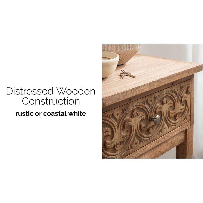 Kate and Laurel Cassetta Rectangle Wood Side Table, 19x14x28, Rustic Brown