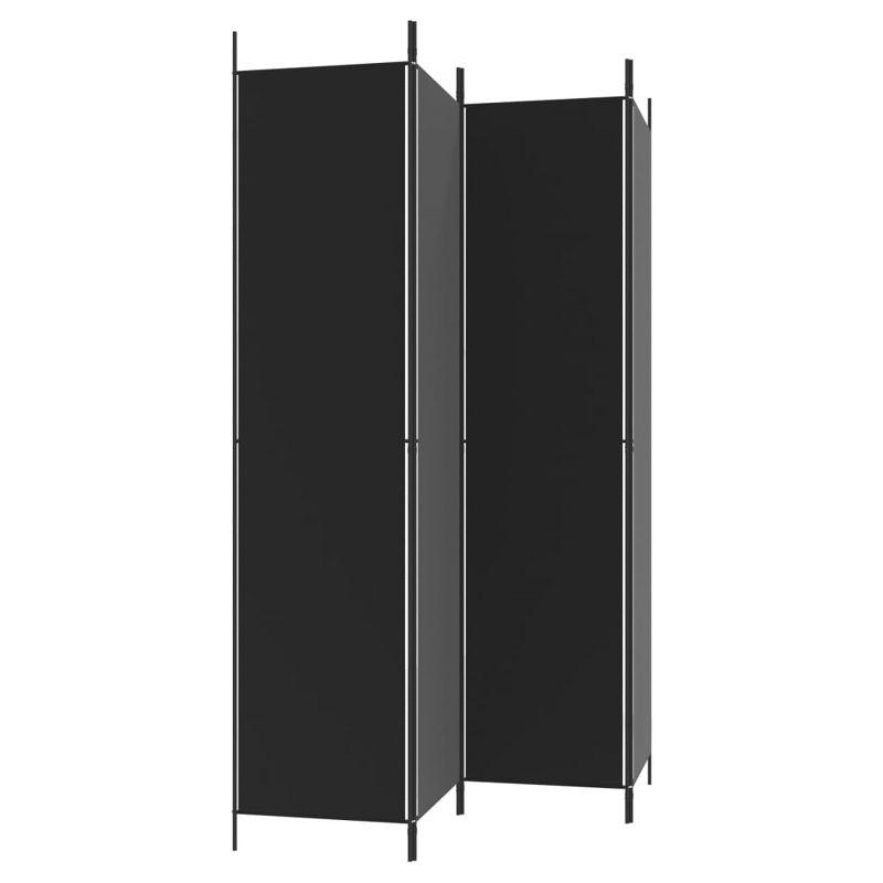 vidaXL 4-Panel Room Divider in Black Fabric - Versatile aid to Create Privacy, Block Sunlight and Enhance Decor - Foldable, Easy to Store and Assemble