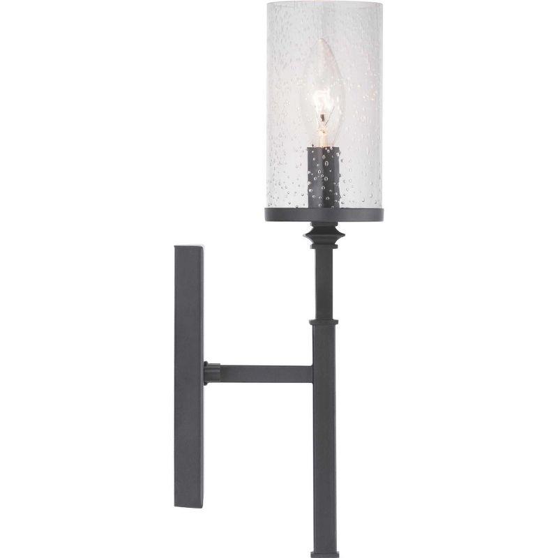 Progress Lighting Gresham 1-Light Wall Bracket, Graphite Finish, Seeded Glass Shade