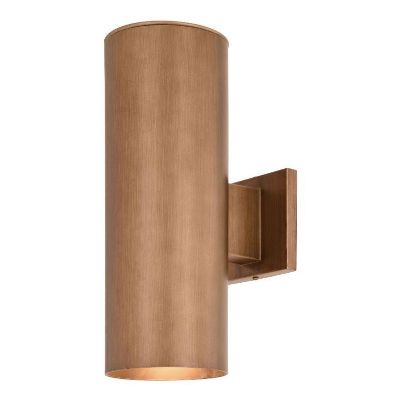 Chiasso Warm Brass Cylinder Dimmable Outdoor Sconce