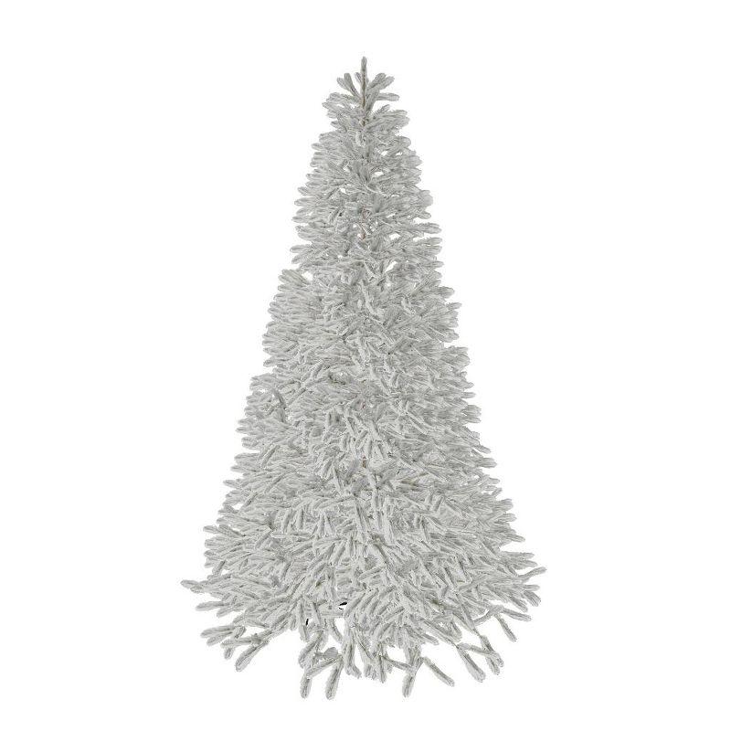 King Of Christmas Snow Flocked Hinged Artificial Christmas Tree Unlit Queen Flock Xmas Tree