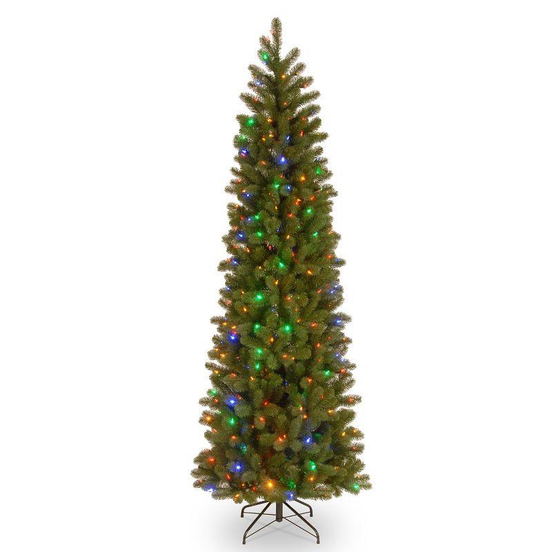 Prelit Slim Downswept Douglas Fir Artificial Christmas Tree Dual Color Lights - National Tree Company