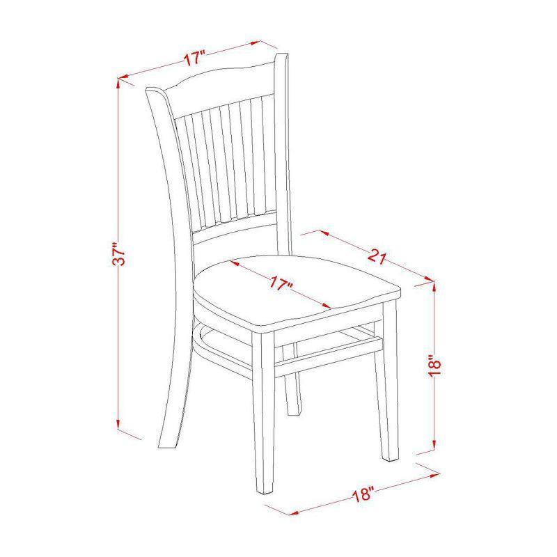 East West Furniture, Groton  Dining  Chair  With  Wood  Seat  In  Black  Finish,  Set  of  2