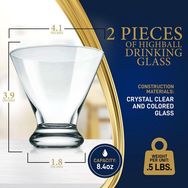 NutriChef 2 Pcs. of Crystal-Clear Whiskey Glass - Ultra Clear, Elegant Clear Whiskey Glasses, Hand Blown