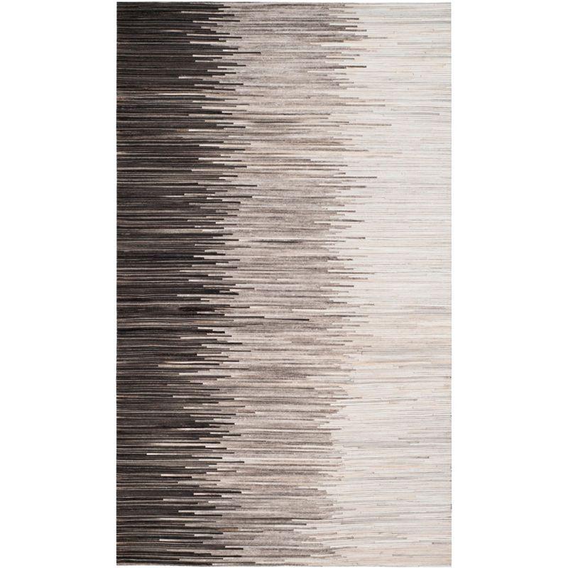 Studio Leather STL225 Hand Woven Area Rug - Charcoal/Ivory - 5'x8' - Safavieh.