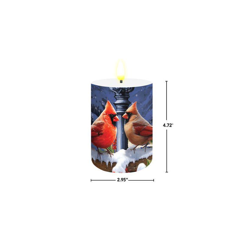 Briarwood Lane Winter Flameless Candle 6x3 Winter Glow Cardinals Flameless Candle with Timer for Winter