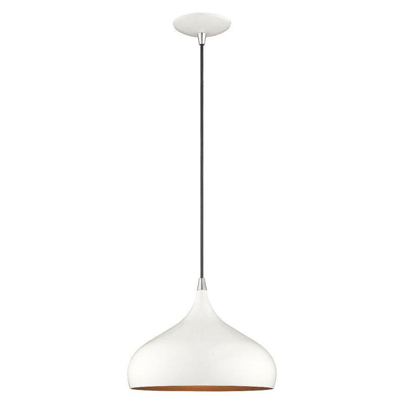 Livex Lighting Amador 1 - Light Pendant in  Shiny White