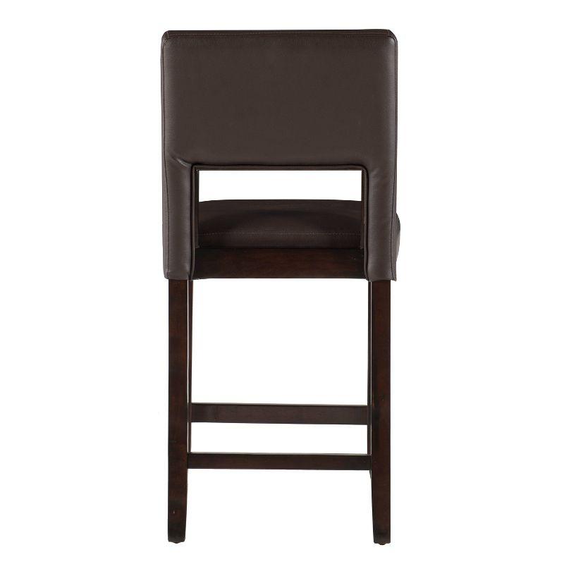 24" Vega Padded Counter Height Barstool with Ergonomic Footrest & Espresso Finish - Linon