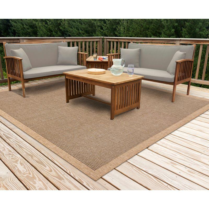 Liora Manne Sahara Texture Border Indoor/Outdoor Rug Natural 7'10" Square