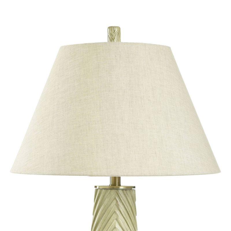 Morgana Modern Table Lamp with Diamond Design Gray - StyleCraft: Polyresin & Metal, Linen Shade, UL Listed, 31" Tall