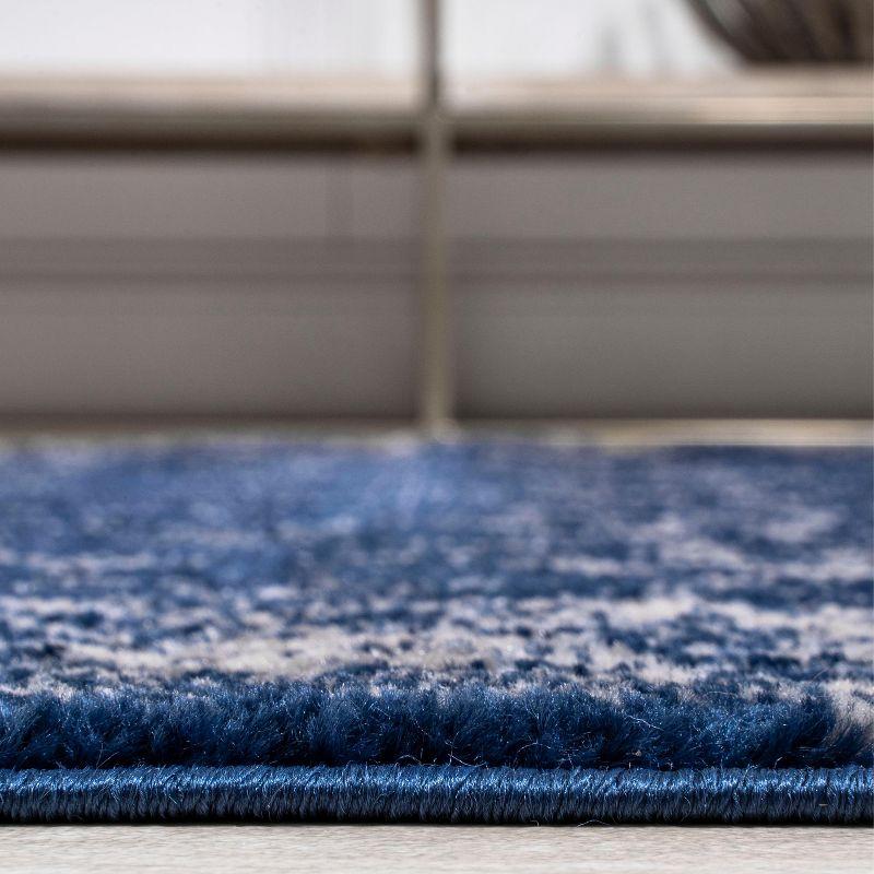 Handmade Reversible Synthetic Navy Blue 4' x 6' Area Rug