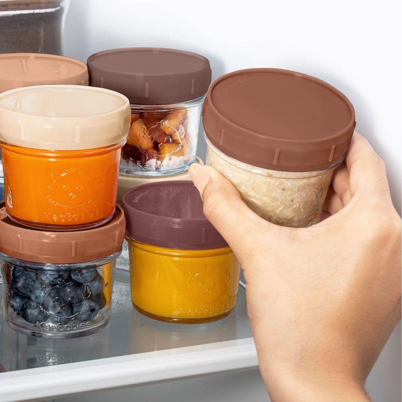 12pk Prep Baby Food Storage Containers, 4 oz Leak-Proof, BPA Free Glass Baby Food Jars for Feeding  (Terracotta)
