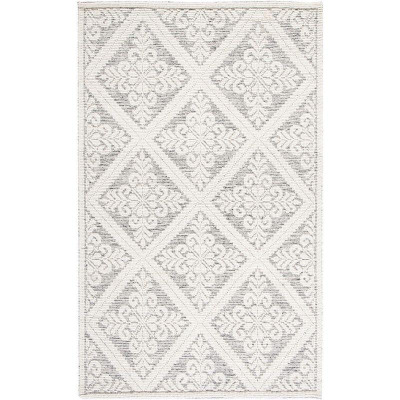 Vermont VRM306 Hand Woven Area Rug - Ivory/Grey - 5'x8' - Safavieh.