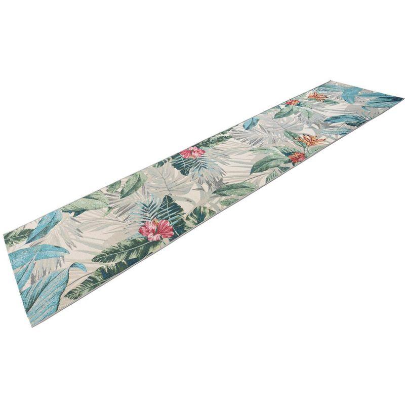 Unique Loom 2' 7 x 12' 0 Runner Multi Outdoor Botanical Kula Area Rug