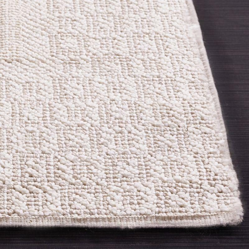 Ivory Geometric Flat Woven Synthetic Area Rug