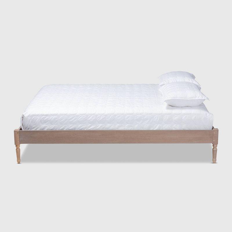 Queen Colette French Bohemian Wood Platform Bed Frame Oak - Baxton Studio: Ash Walnut Finish, No Box Spring Required