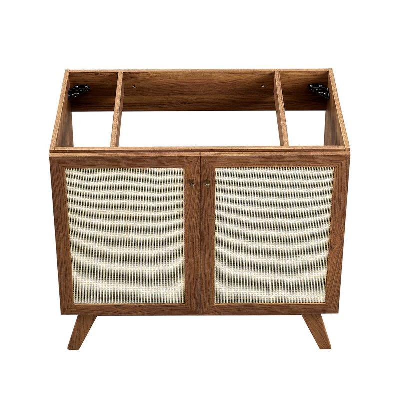Modway Soma 36" Bathroom Vanity – Modern Sink Cabinet with Wood Grain Texture and Soft-Close Doors (Sink Not Included)