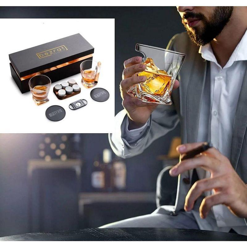 Bezrat 10oz. Stainless Steel Whiskey Glass Set