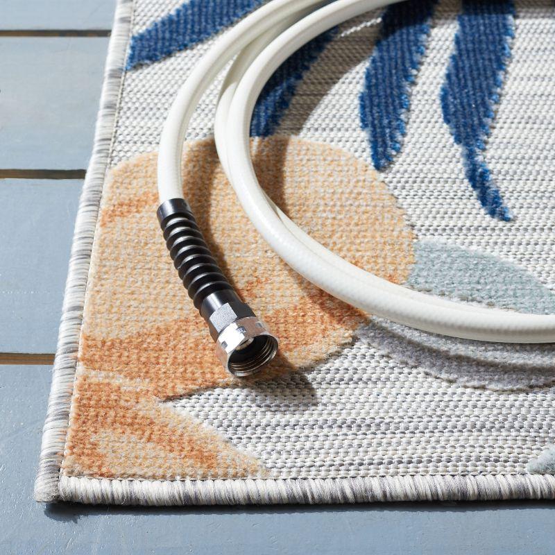Cabana CBN454 Power Loomed UV Resistant Indoor/Outdoor Area Rug - Grey/Rust - 5'1"x7'6" - Safavieh
