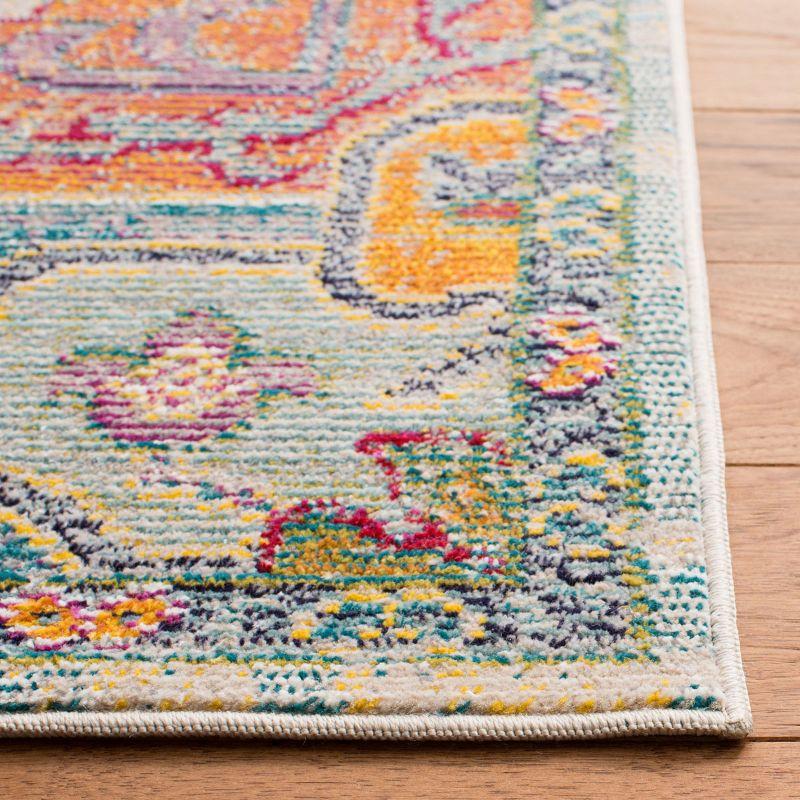 Crystal CRS501 Loomed Indoor Area Rug - Light Blue/Fuchsia - 7'x7' - Safavieh