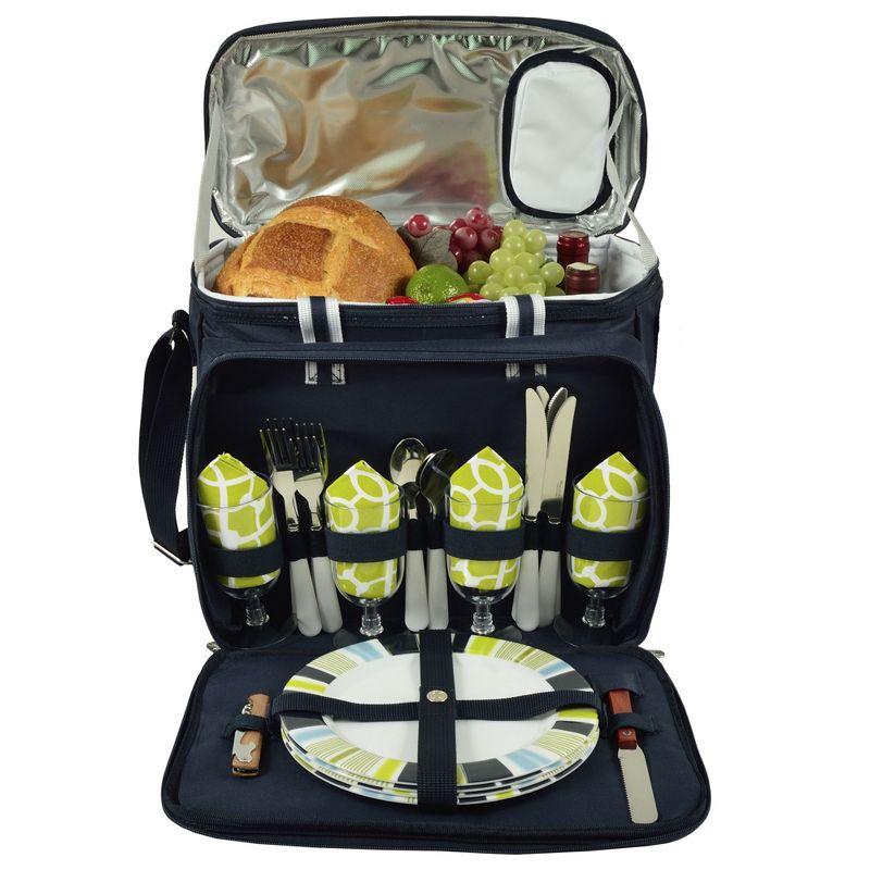 Picnic at Ascot Soft Sided Cooler with Four Person Picnic Set