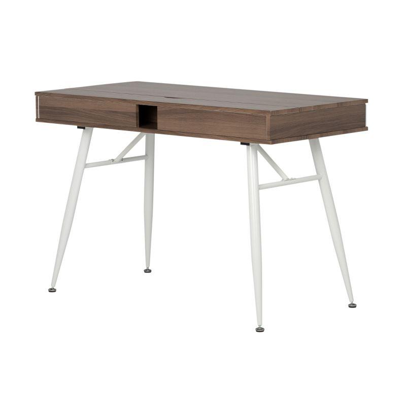 Alcove Writing Desk Chestnut - Calico Designs: Metal Frame, MDF Surface, Mid-Century Modern Style