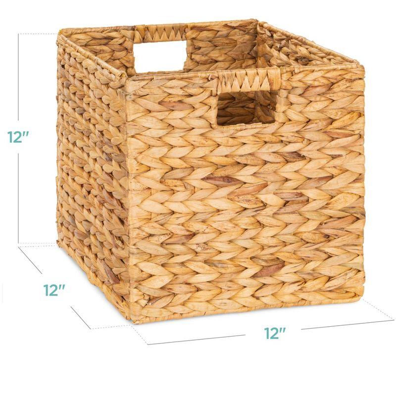 Best Choice Products 12x12in Hyacinth Baskets, Set of 5 Multipurpose Collapsible Organizers w/ Inserts - Natural