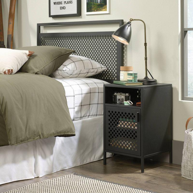 Boulevard Cafe Perforated Black Metal Nightstand