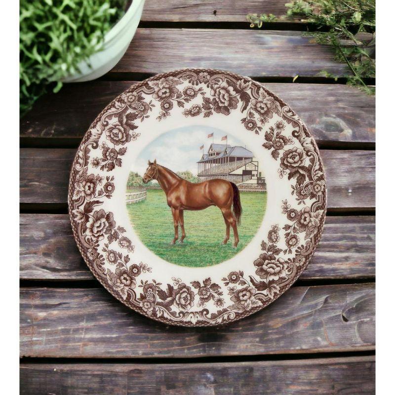 Spode Woodland 9" Ceramic Horse Motif Salad Plate