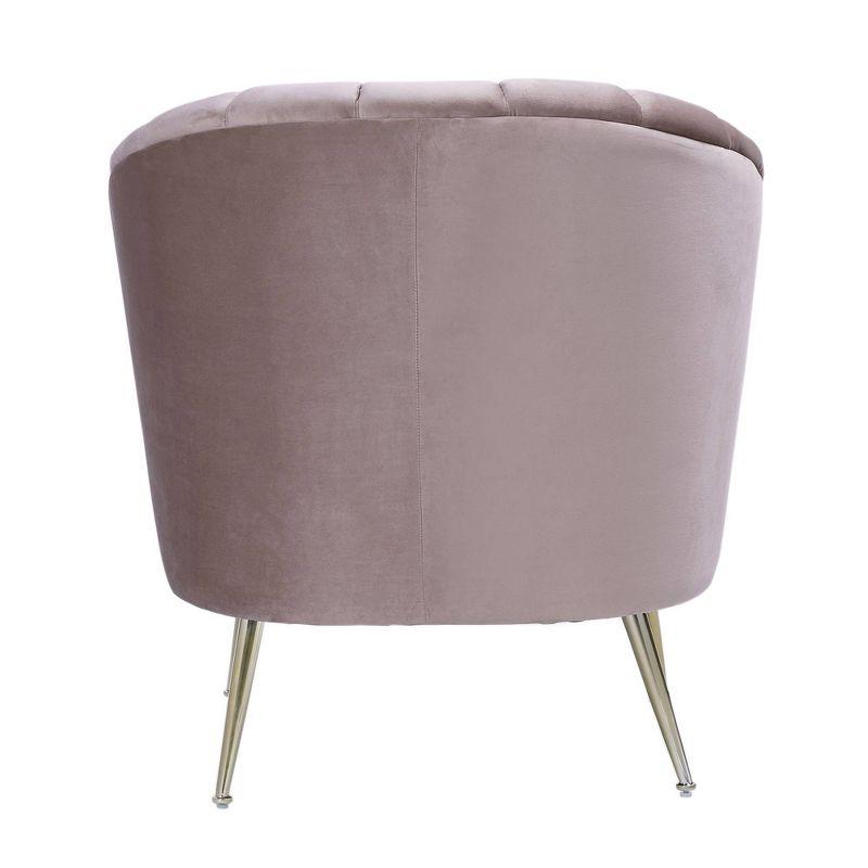 Set of 2 Rosemont Velvet Accent Chairs Blush - Manhattan Comfort: Gold Tone Stainless Steel Legs, Plush Upholstery
