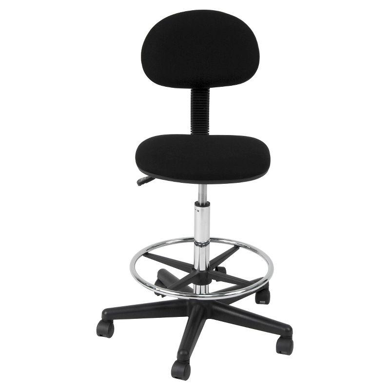 Height Adjustable Drafting Chair with Foot Ring Black - Studio Designs: Ergonomic Swivel Stool, Tall Office Seating