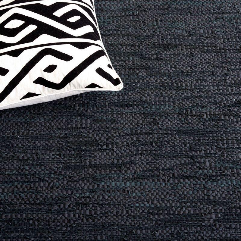 Vintage Leather VTL310 Hand Woven Indoor Accent Rug - Light Grey/Black - 3'x5' - Safavieh
