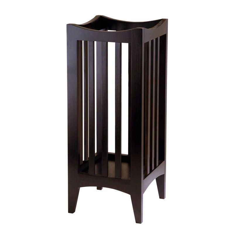 Cappuccino Brown Wood Slatted Umbrella Stand