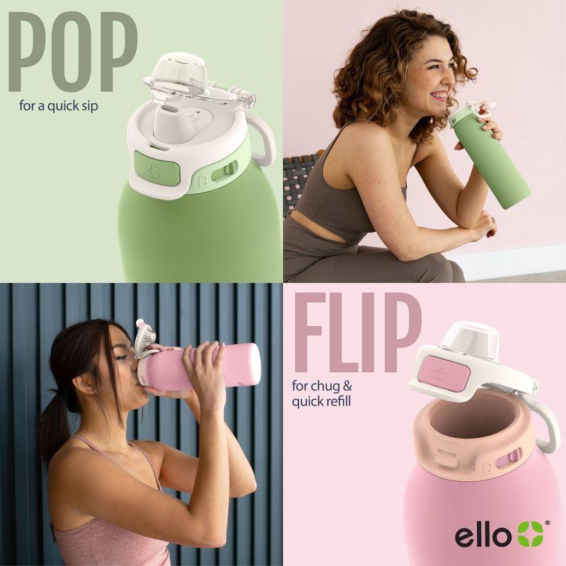 Ello Pop and Fill 22oz Stainless Steel Water Bottle Peach