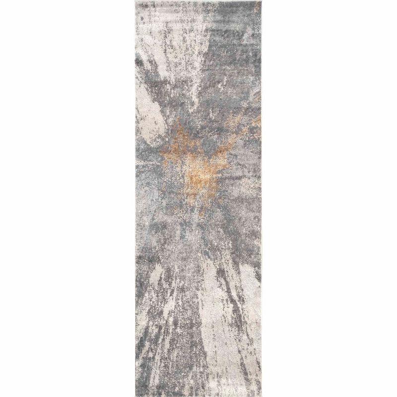 Nuloom Cyn Abstract 2x6 Runner Indoor Area Rug for Living Room Bedroom Dining Room Entryway Hallway Kitchen, Silver/Ivory