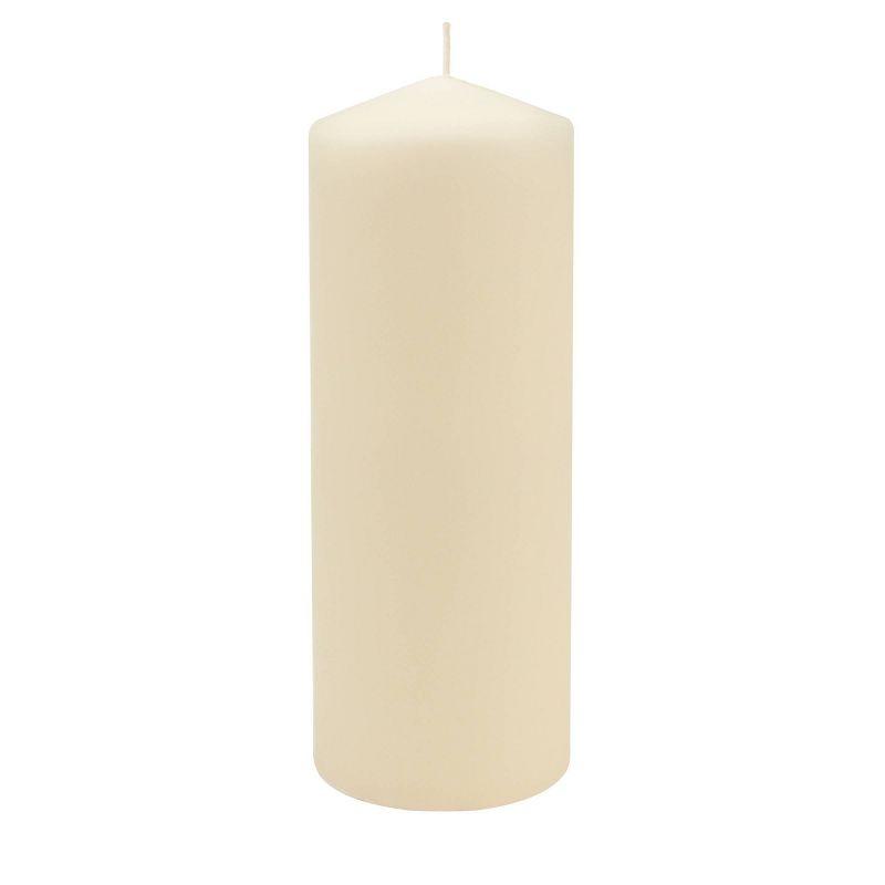 Ivory Unscented Pillar Candles, 3x8 Inch, 6-Pack