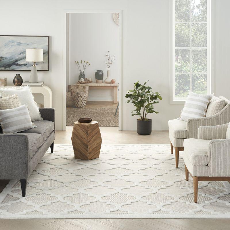 Nourison Easy Care 7' x 10' Ivory/White Indoor/Outdoor Rug