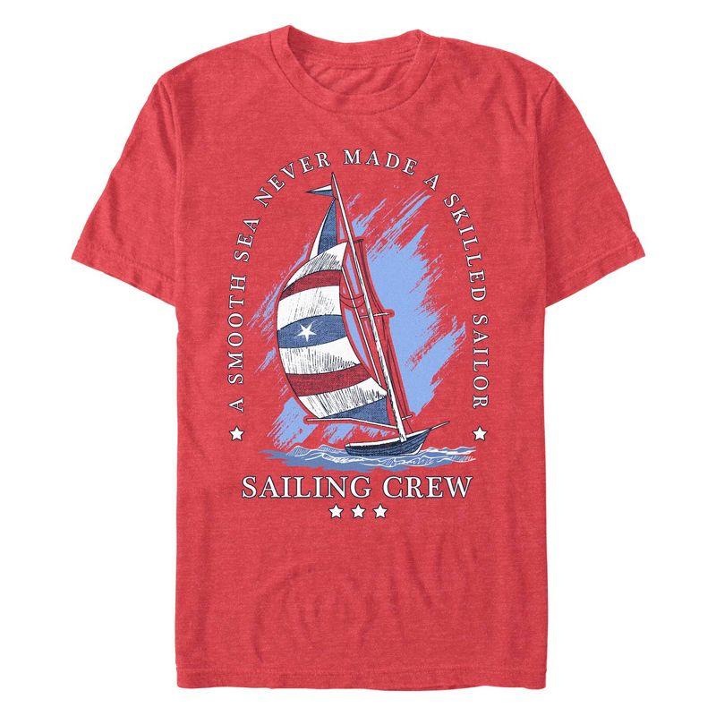 Men's Lost Gods Sailing Crew  T-Shirt - Red Heather - Small