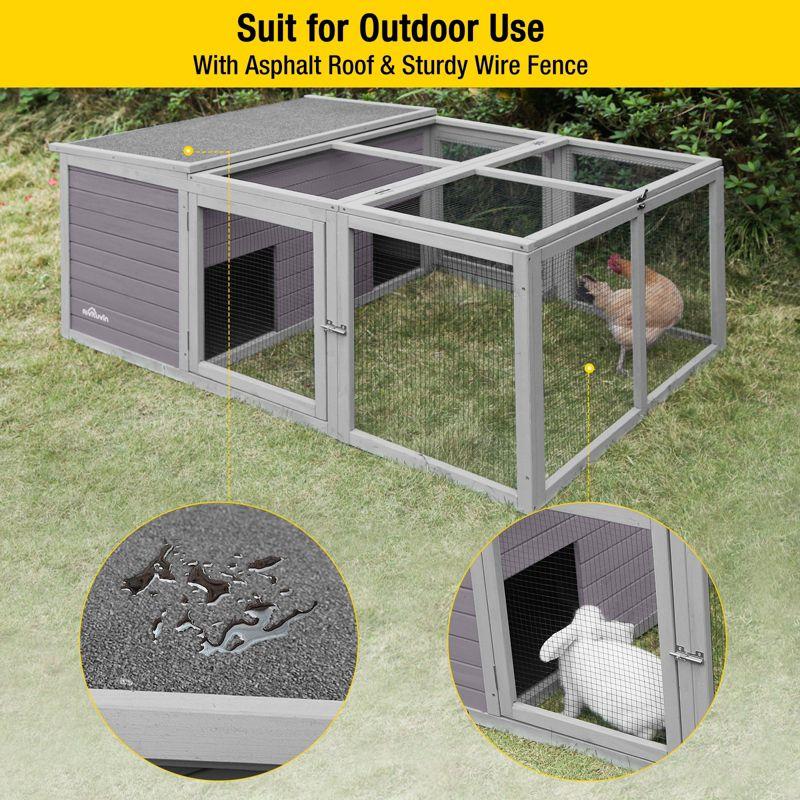 Aivituvin Outdoor Rabbit Hutch with Runs | Waterproof Bunny Hutch (Inner Space 17.46 ft²）-AIR28