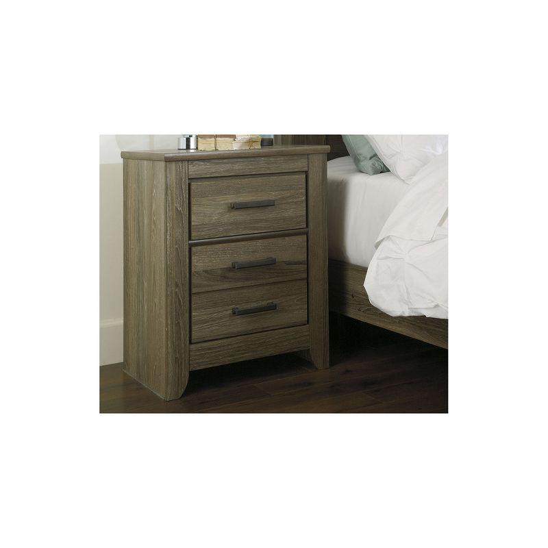 Signature Design by Ashley Casual Zelen 2 Drawer Nightstand, Warm Gray