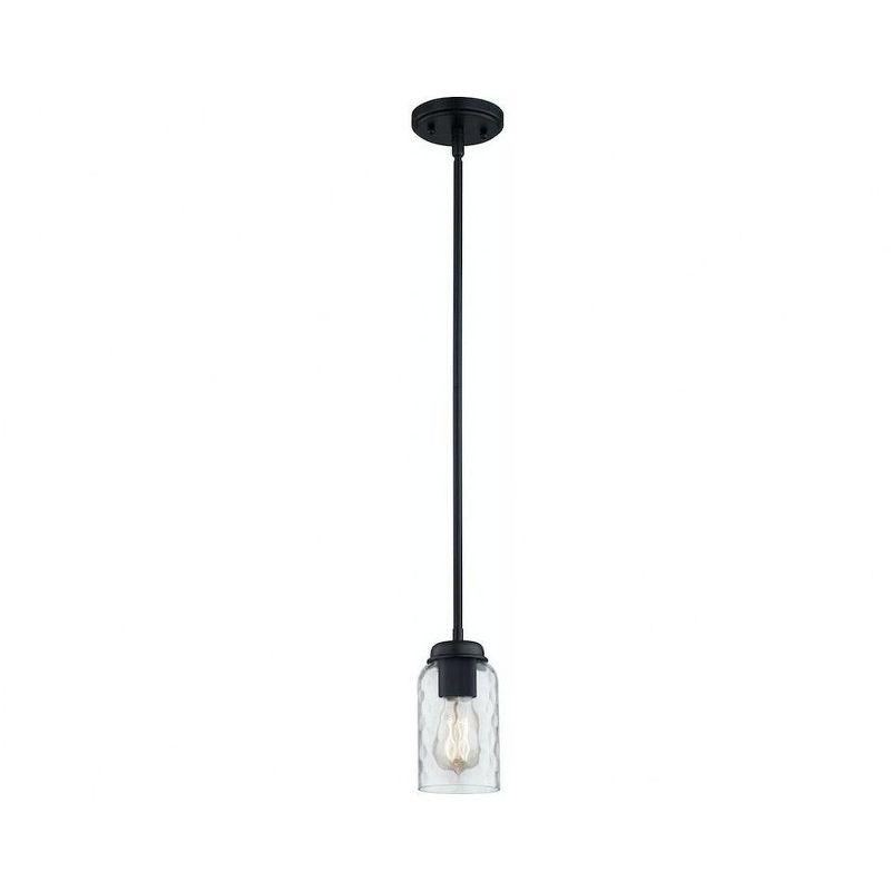 Matte Black Glass Mini Pendant Light for Indoor/Outdoor