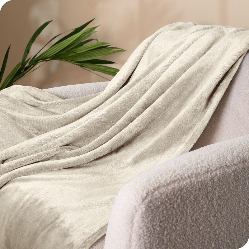 Oyster Microplush Full/Queen Fleece Blanket by Bare Home