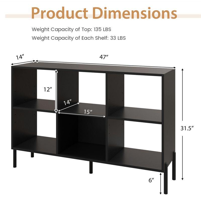 Costway 6 Cube Storage Shelf Organizer Bookcase Square Cubby Cabinet Bedroom Black/White