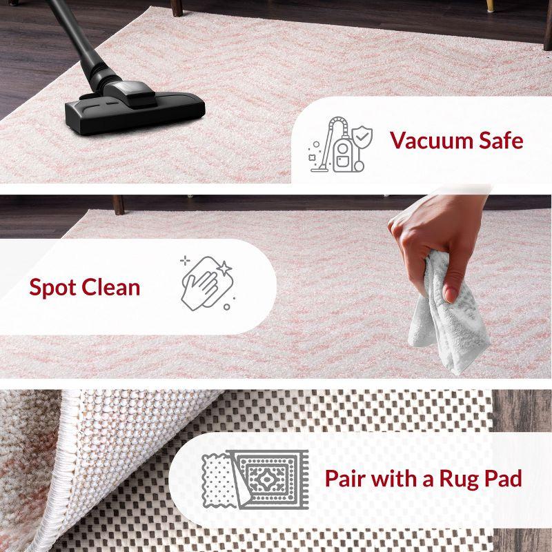 Nuloom Rosanne Geometric 5x7 Indoor Area Rug for Living Room Bedroom Dining Room Kitchen, Pink/Ivory