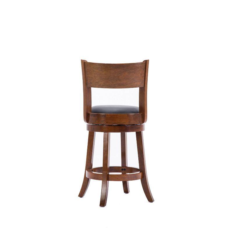 Boraam 24" Palmetto Swivel Hardwood Counter Height Barstool Walnut: Upholstered, Lacquered Finish, Foam Filled